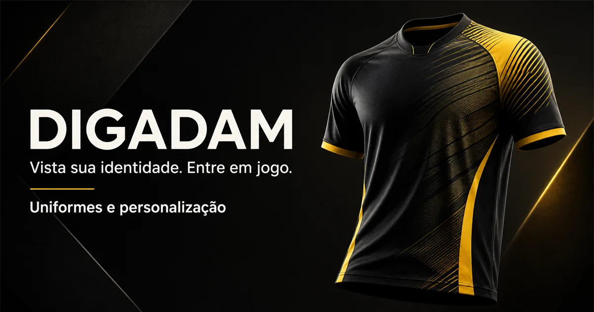 Storefront de uniformes personalizados apresentado no projeto Digadan
