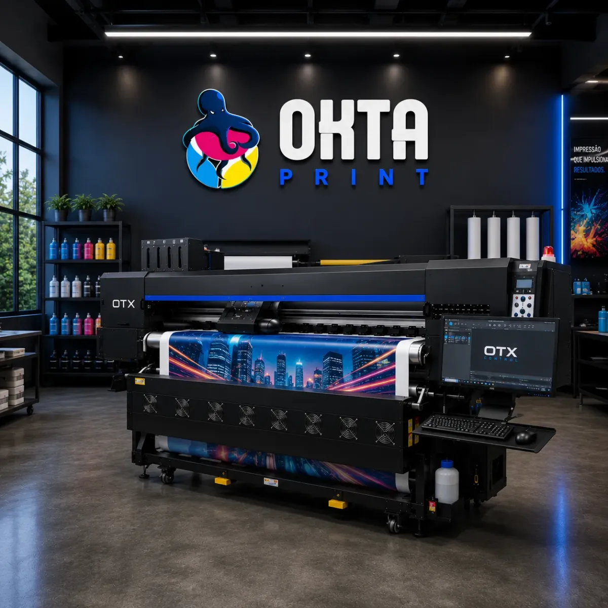 Equipamento de impressão apresentado no projeto web da Oktaprint